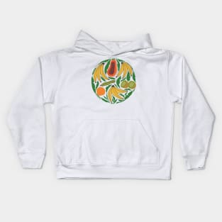 Brazilian Tropical Fruits // Banana, Papaya, Kiwi, Cashew Apple Kids Hoodie